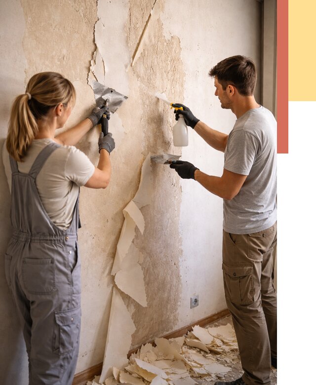 Снятие старых обоев в Рыбинске от 5464 руб. под ключ недорого | ОТДЕЛОЧНИК-Рбн