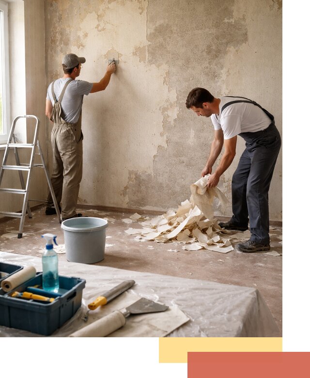 Снятие старых обоев в Рыбинске быстро и качественно