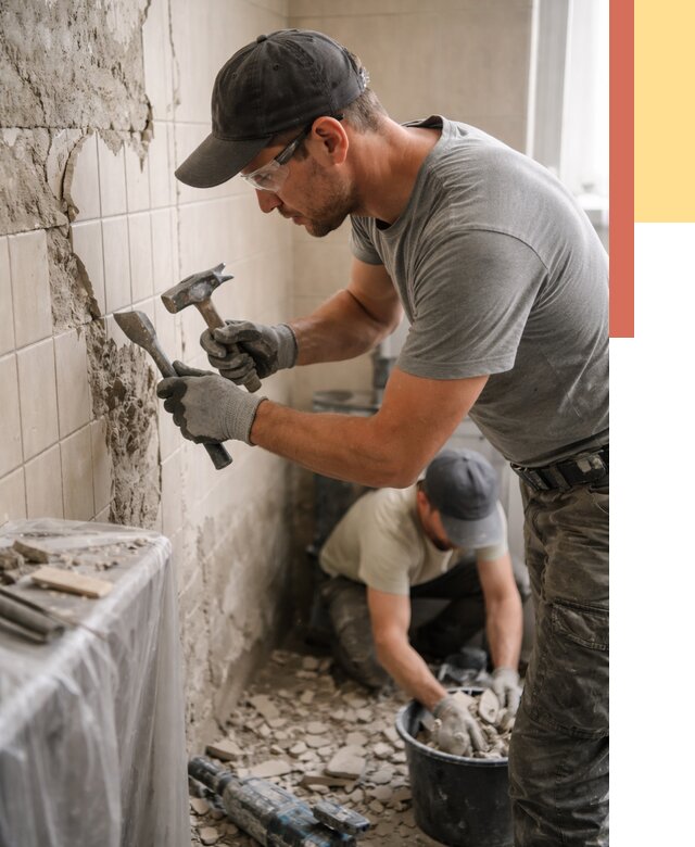 Демонтаж плитки со стен в Рыбинске от 885 руб. — быстро и недорого | ОТДЕЛОЧНИК-Рбн