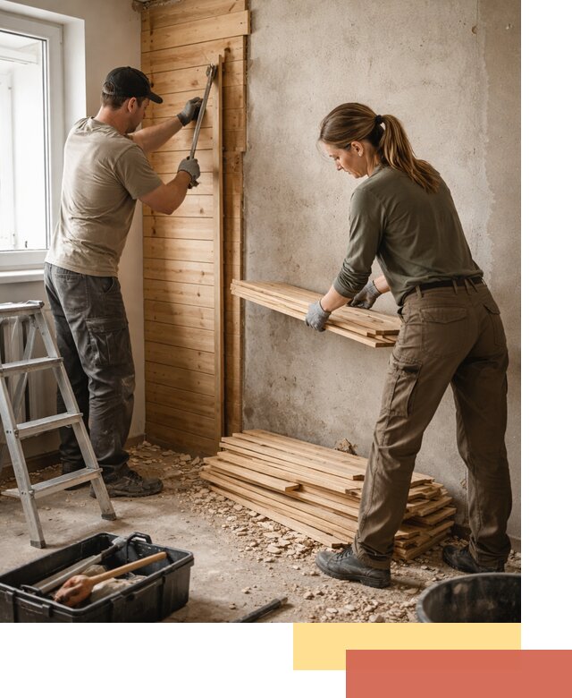 Демонтаж вагонки со стен в Рыбинске — профессиональный демонтаж