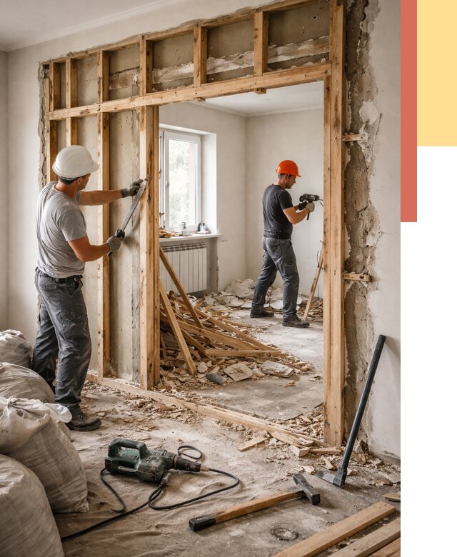 Демонтаж деревянных перегородок в Рыбинске от 3331 руб. — быстро и недорого | ОТДЕЛОЧНИК-Рбн