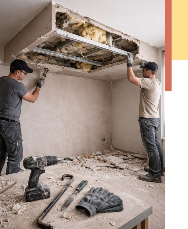 Демонтаж короба из гипсокартона в Рыбинске от 1582 руб. — быстро и недорого | ОТДЕЛОЧНИК-Рбн