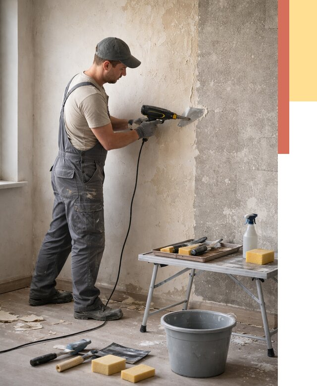 Очистка стен от клея в Рыбинске от 1925 руб. — снятие и удаление клея со стен | ОТДЕЛОЧНИК-Рбн