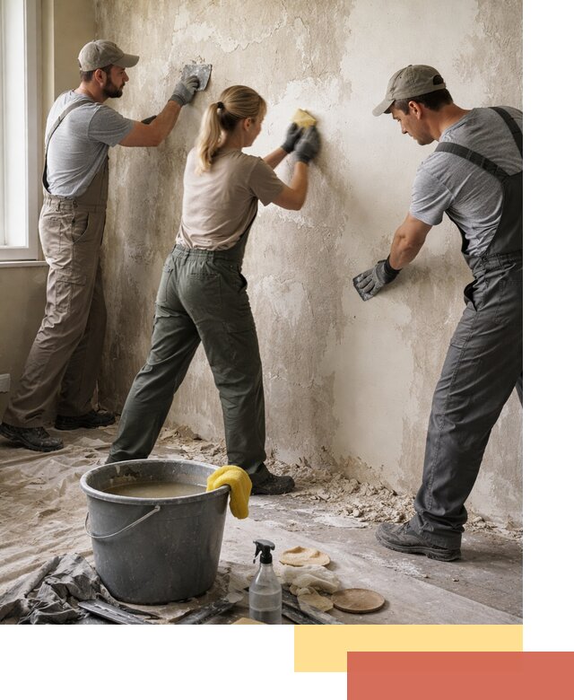 Очистка стен от клея и грунтовки в Рыбинске качественно и быстро