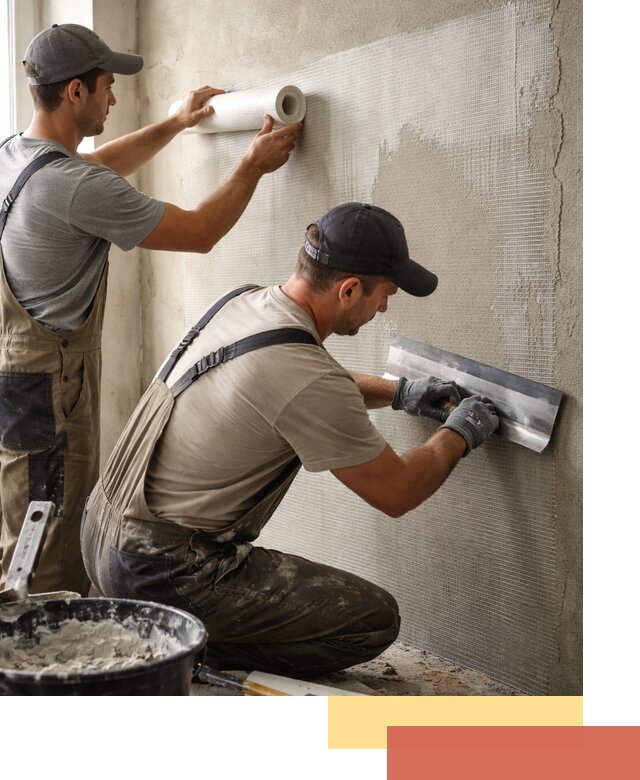 Армирование стен стеклосеткой в Рыбинске для прочной отделки