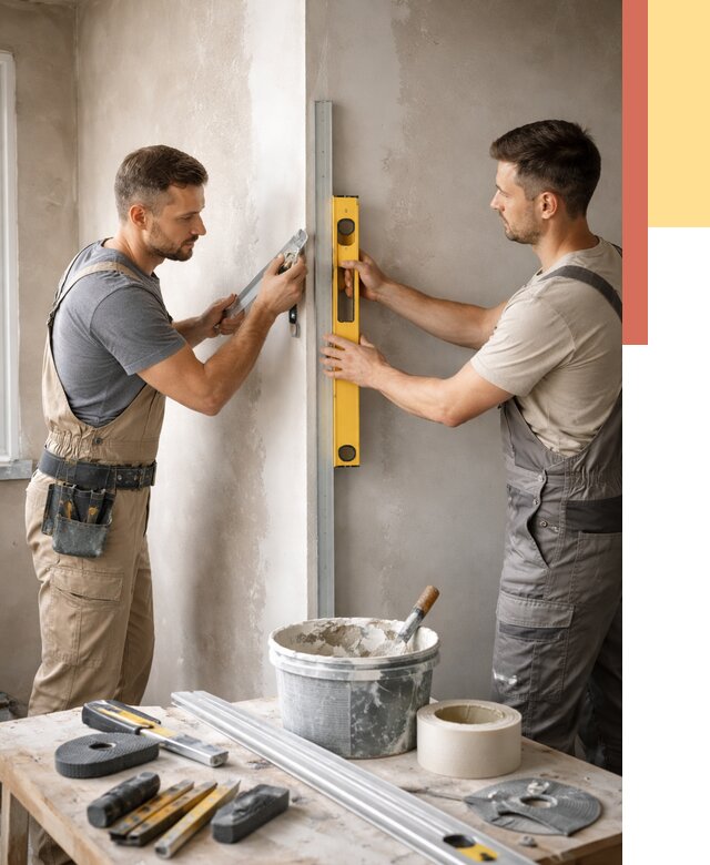 Выведение углов стен в Рыбинске от 1925 руб. быстро и недорого | ОТДЕЛОЧНИК-Рбн