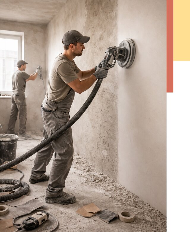 Шлифовка стен в Рыбинске от 1249 руб/м2 — быстро и недорого | ОТДЕЛОЧНИК-Рбн