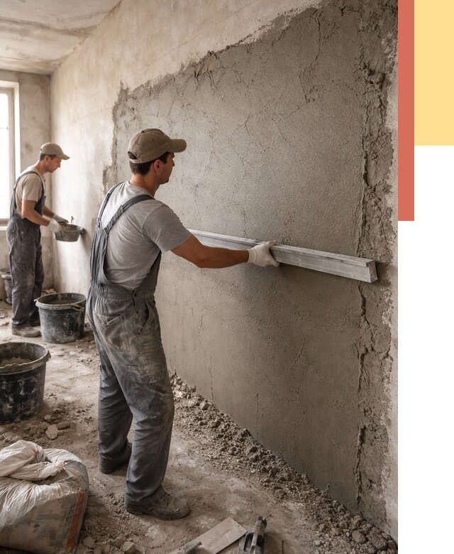 Цементная штукатурка стен в Рыбинске от 4684 руб/м2 — быстро и недорого | ОТДЕЛОЧНИК-Рбн