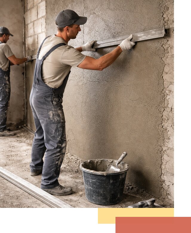 Штукатурка стен цементно-песчаная в Рыбинске профессионально