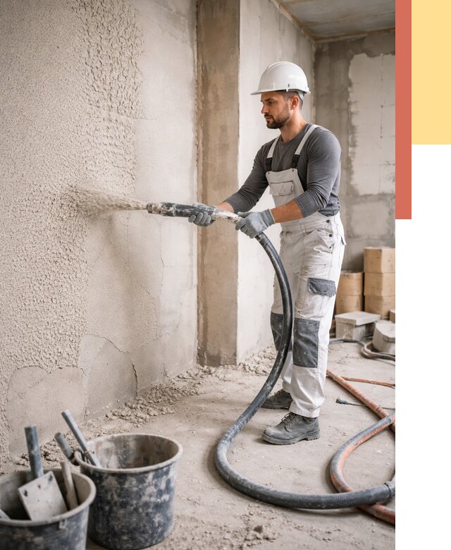 Машинная штукатурка стен в Рыбинске под ключ от 6765 руб./м2 | ОТДЕЛОЧНИК-Рбн