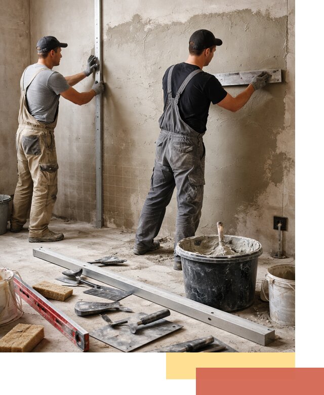 Профессиональная штукатурка стен под плитку в Рыбинске