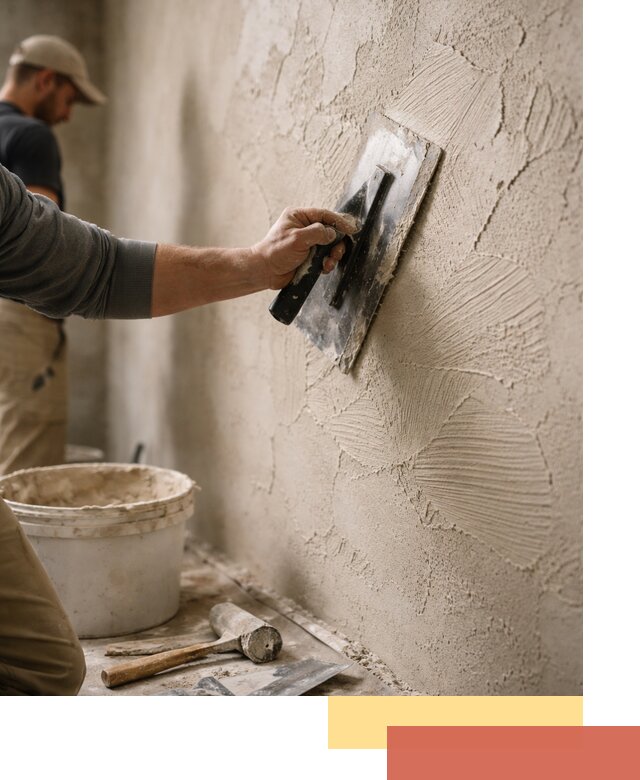 Фактурная штукатурка стен в Рыбинске — монтаж, отделка, реставрация