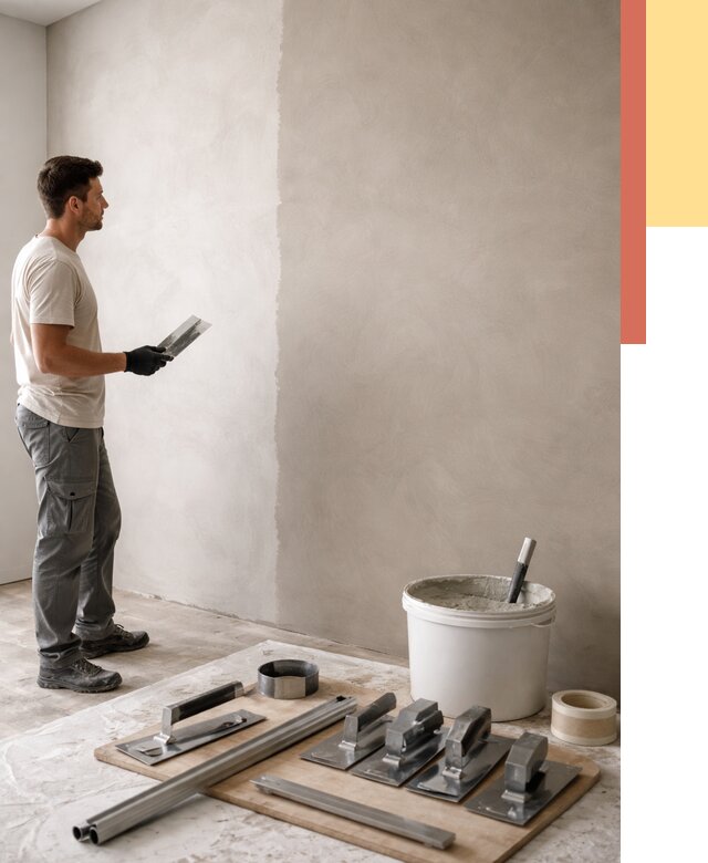 Нанесение микроцемента на стены в Рыбинске от 3331 руб./м2 под ключ | ОТДЕЛОЧНИК-Рбн