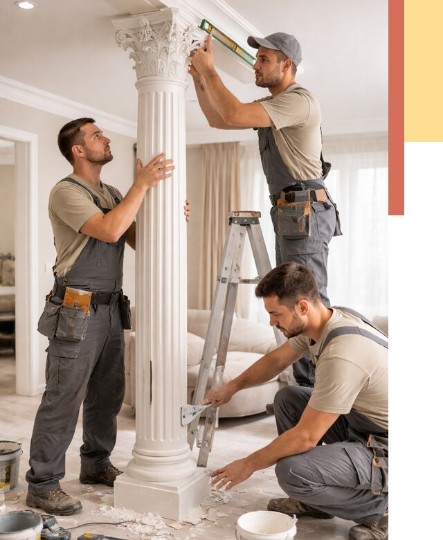 Установка декоративных колонн в Рыбинске от 12490 руб. под ключ | ОТДЕЛОЧНИК-Рбн