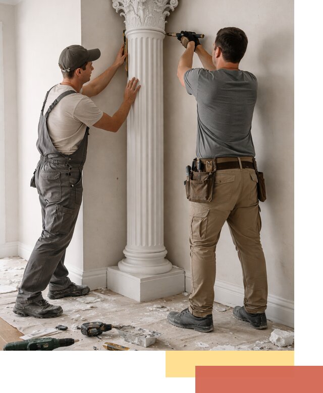 Установка декоративных колонн в Рыбинске под ключ