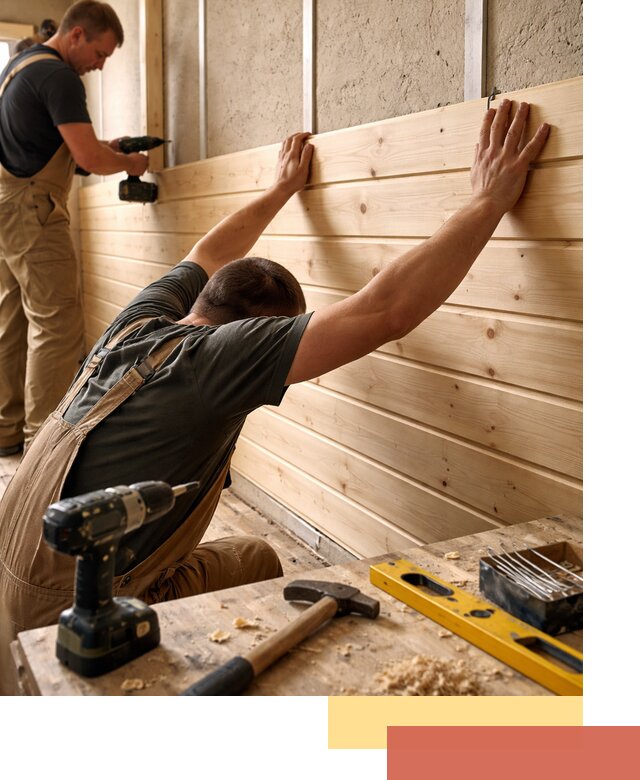 Монтаж деревянной вагонки на стены в Рыбинске быстро и качественно