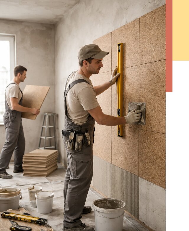 Монтаж пробковых панелей на стены в Рыбинске от 3643 руб. — ОТДЕЛОЧНИК-Рбн