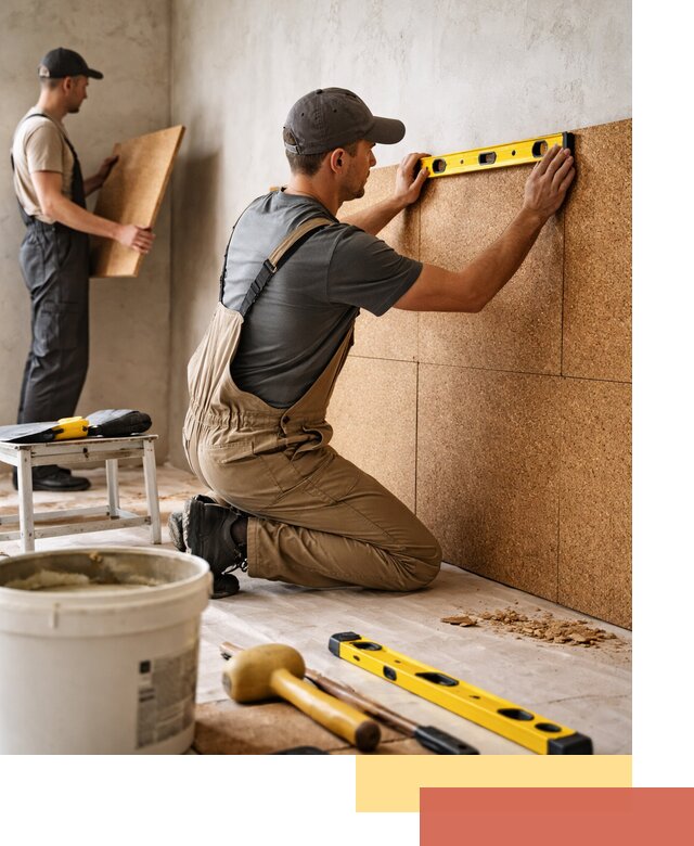 Монтаж пробковых панелей на стены в Рыбинске быстро и качественно