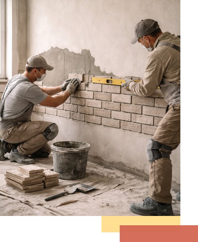 Монтаж декоративного кирпича профессионально в Рыбинске