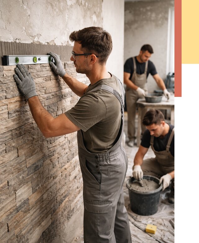 Монтаж искусственного камня в Рыбинске от 4684 руб. под ключ | ОТДЕЛОЧНИК-Рбн