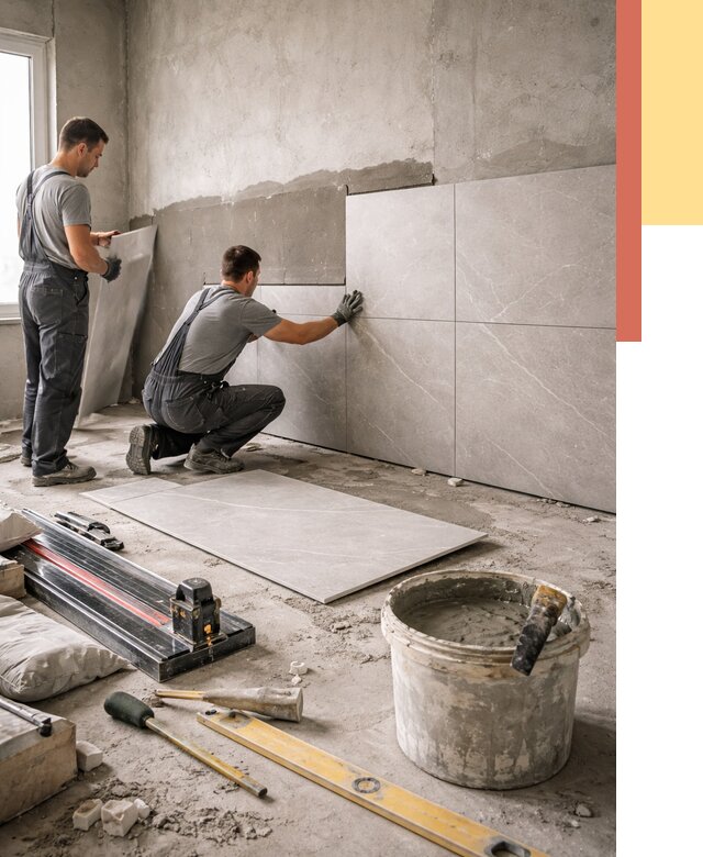 Облицовка стен керамогранитом в Рыбинске от 4371 руб./м² — услуги под ключ | ОТДЕЛОЧНИК-Рбн