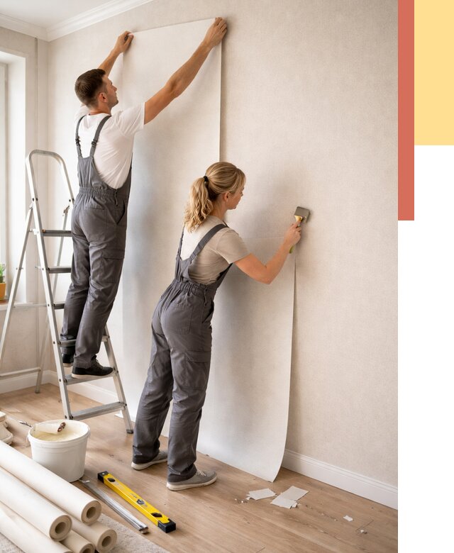 Поклейка флизелиновых обоев в Рыбинске от 6245 руб. | Быстро и недорого — ОТДЕЛОЧНИК-Рбн