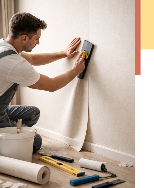 Поклейка виниловых обоев в Рыбинске от 4684 руб. | Быстро и недорого — ОТДЕЛОЧНИК-Рбн