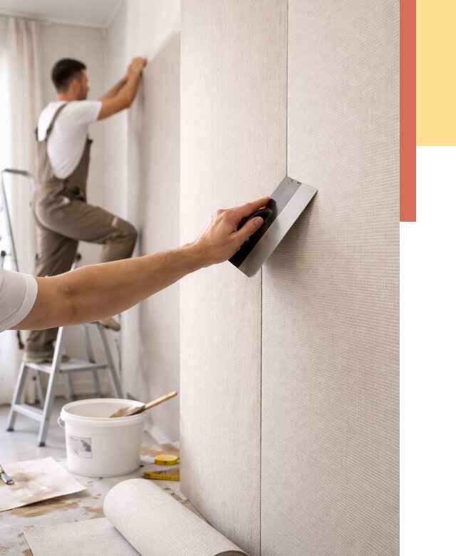 Поклейка текстильных обоев в Рыбинске от 4684 руб. под ключ | ОТДЕЛОЧНИК-Рбн