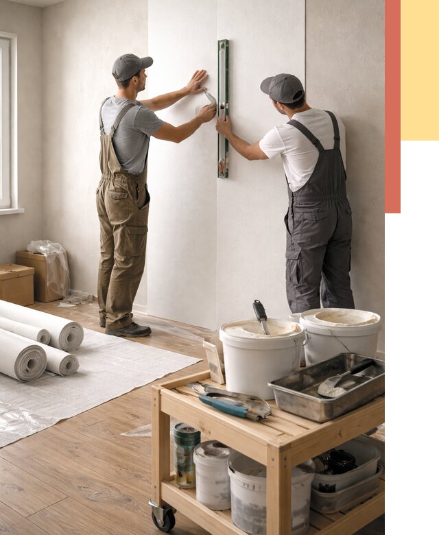 Поклейка стеклообоев в Рыбинске от 6765 руб. за м2 — быстро и недорого | ОТДЕЛОЧНИК-Рбн