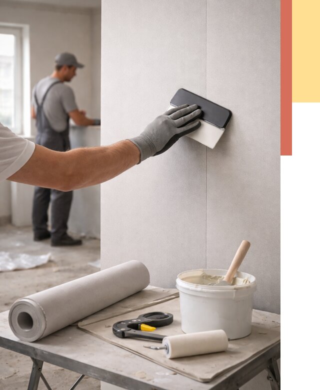 Поклейка обоев под покраску в Рыбинске от 3643 руб. за м2 | ОТДЕЛОЧНИК-Рбн