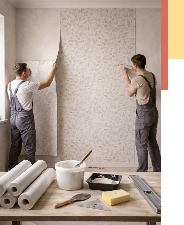 Поклейка обоев с подбором рисунка в Рыбинске от 3643 руб. | ОТДЕЛОЧНИК-Рбн - быстро и недорого