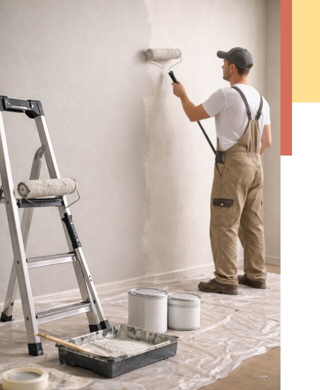 Покраска стен латексной краской в Рыбинске от 4684 руб. за м2 | ОТДЕЛОЧНИК-Рбн