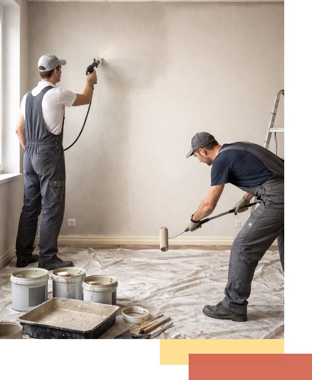 Покраска стен моющейся краской и защита поверхностей в Рыбинске