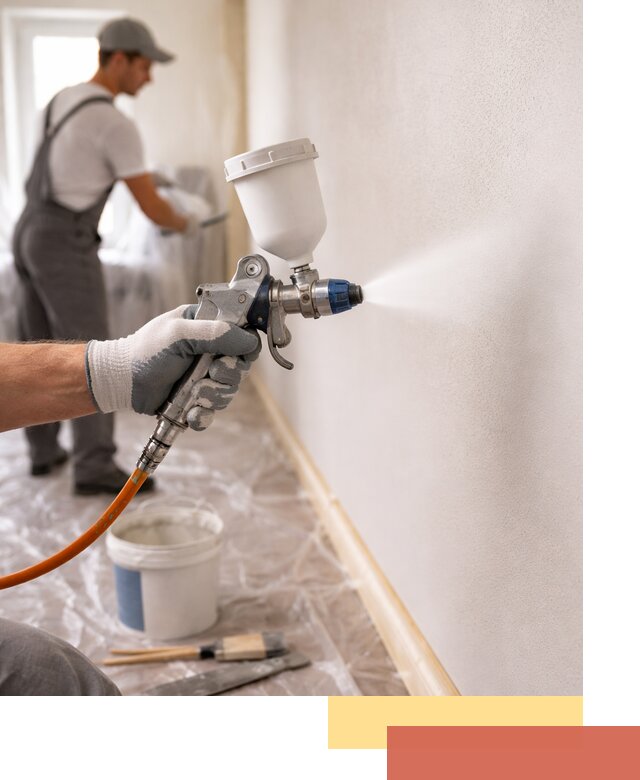 Покраска стен краскопультом в Рыбинске быстро и качественно