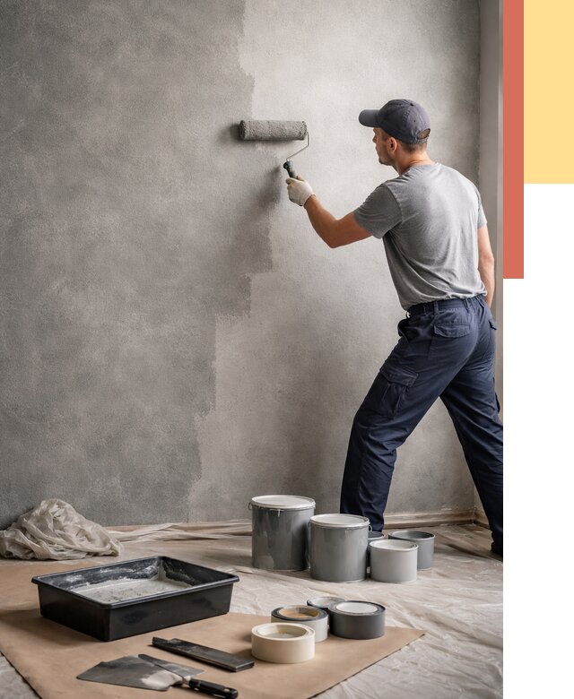 Покраска стен под бетон в Рыбинске от 677 руб. за м2 — быстро и недорого | ОТДЕЛОЧНИК-Рбн