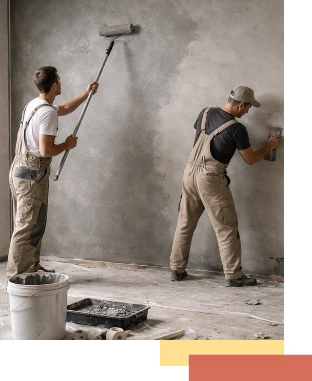 Покраска стен под бетон в Рыбинске профессионально и недорого