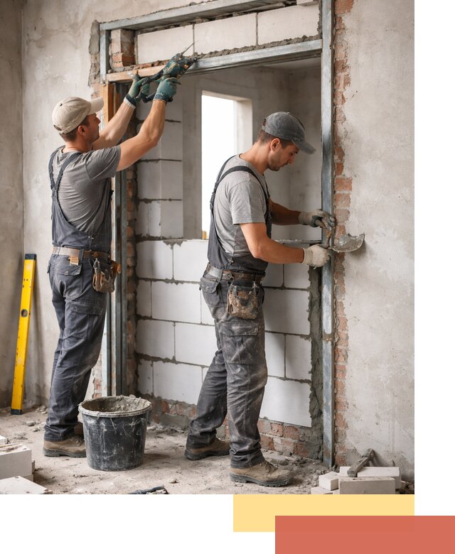 Закладка дверного проема под ключ в Рыбинске: демонтаж, монтаж, отделка