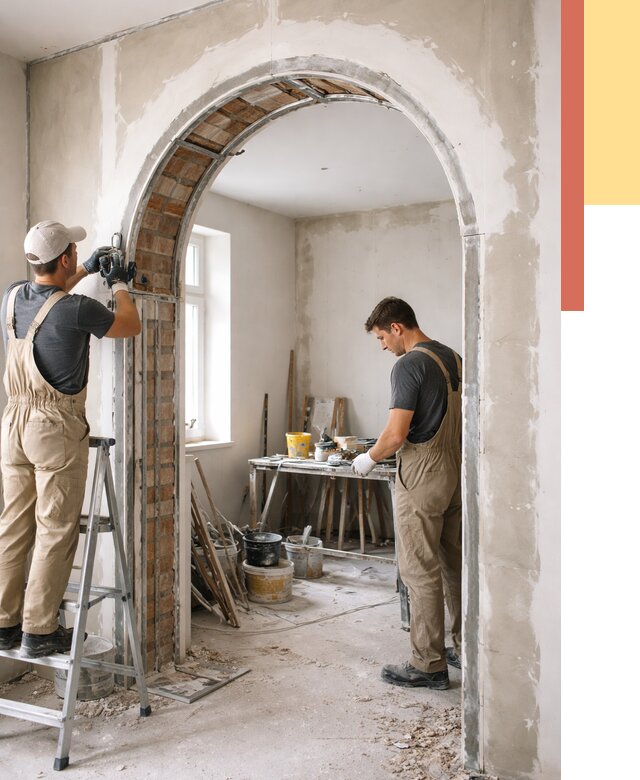 Устройство арочного проема в Рыбинске от 9888 руб. под ключ — быстро и недорого | ОТДЕЛОЧНИК-Рбн