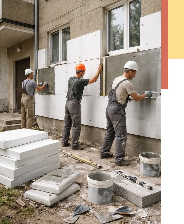 Утепление стен пенопластом в Рыбинске от 1821 руб. — недорого и под ключ | ОТДЕЛОЧНИК-Рбн