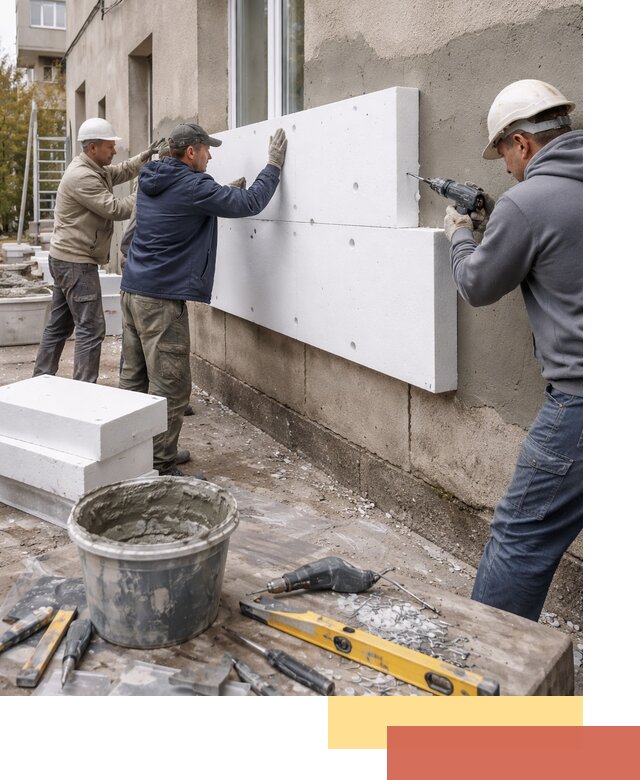 Утепление наружных стен пенопластом в Рыбинске