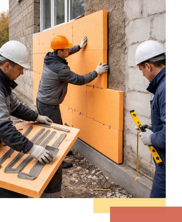 Утепление фасада пеноплексом под ключ в Рыбинске