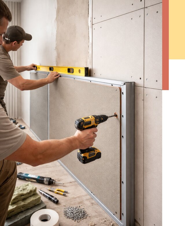 Шумоизоляция стен панелями ЗИПС в Рыбинске от 2290 руб./м² под ключ | ОТДЕЛОЧНИК-Рбн