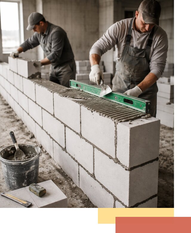 Кладка перегородок из газобетона в Рыбинске быстро и качественно