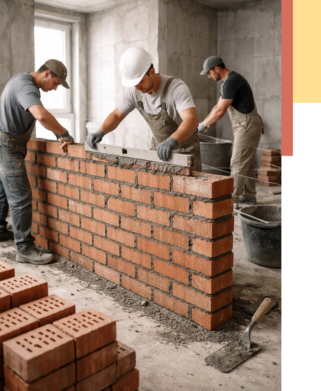 Кладка перегородок из кирпича в Рыбинске от 3643 руб. за м² | ОТДЕЛОЧНИК-Рбн