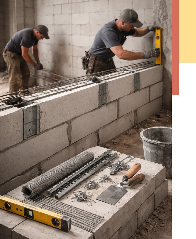 Армирование кладки перегородок в Рыбинске от 781 руб. под ключ | ОТДЕЛОЧНИК-Рбн