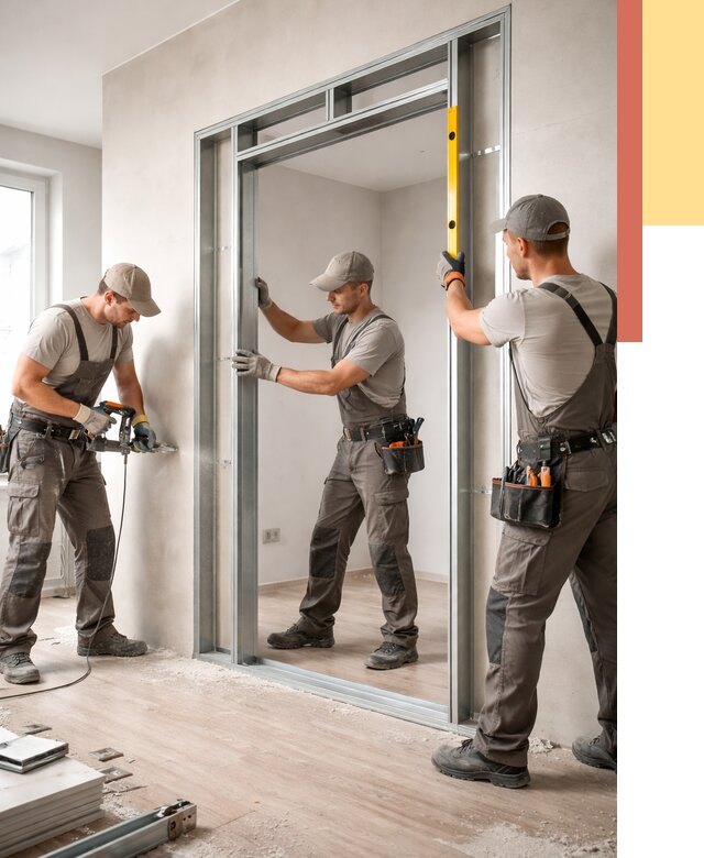 Устройство дверного проема в перегородке в Рыбинске от 4684 руб. под ключ | ОТДЕЛОЧНИК-Рбн