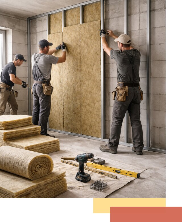 Шумоизоляция перегородок из блоков в Рыбинске — монтаж и защита шумоизоляцией