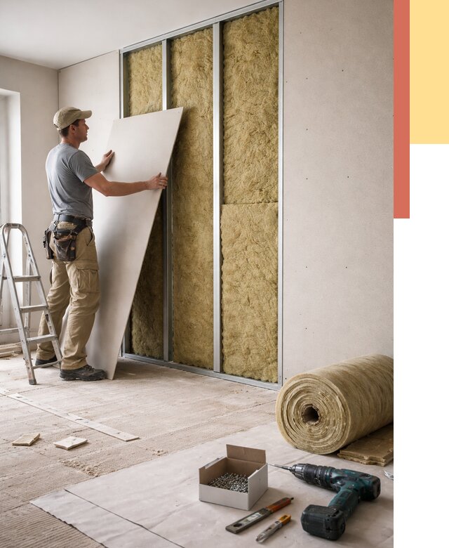 Перегородка из гипсокартона с шумоизоляцией в Рыбинске от 3247 руб. | ОТДЕЛОЧНИК-Рбн