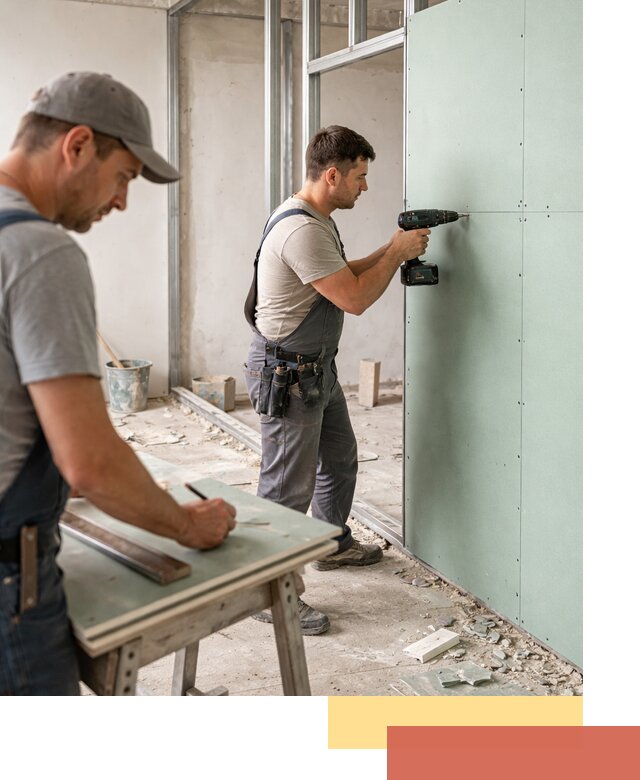 Перегородки из влагостойкого гипсокартона под ключ в Рыбинске