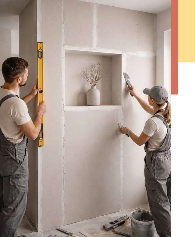 Перегородка из гипсокартона с нишей в Рыбинске от 3383 руб. под ключ | ОТДЕЛОЧНИК-Рбн